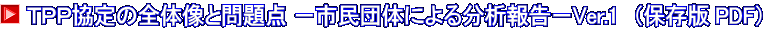 ＴＰＰ協定の全体像と問題点 －市民団体による分析報告－Ver.1　（保存版 PDF）