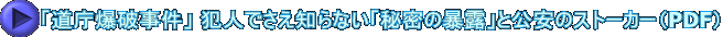 「道庁爆破事件」 犯人でさえ知らない「秘密の暴露」と公安のストーカー（PDF）