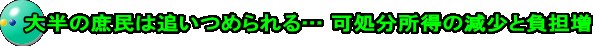 大半の庶民は追いつめられる… 可処分所得の減少と負担増