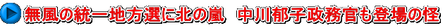 無風の統一地方選に北の嵐　中川郁子政務官も登場の怪