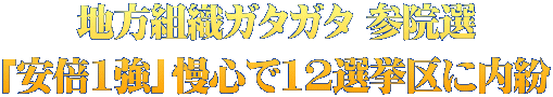 地方組織ガタガタ 参院選 「安倍1強」慢心で12選挙区に内紛