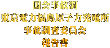 国会事故調 東京電力福島原子力発電所 事故調査委員会 報告書