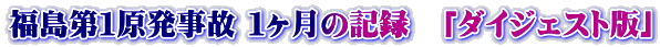 福島第１原発事故 １ヶ月の記録　「ダイジェスト版」