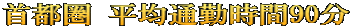 首都圏 平均通勤時間90分