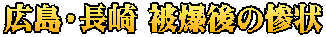 広島・長崎 被爆後の惨状