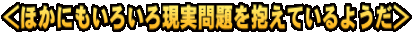 ＜ほかにもいろいろ現実問題を抱えているようだ＞