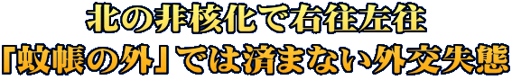 北の非核化で右往左往 「蚊帳の外」では済まない外交失態