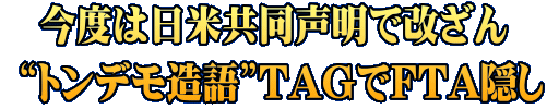 今度は日米共同声明で改ざん  “トンデモ造語”TAGでFTA隠し