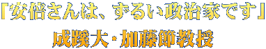 「安倍さんは、ずるい政治家です」 成蹊大・加藤節教授
