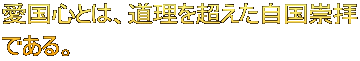 愛国心とは、道理を超えた自国崇拝 である。