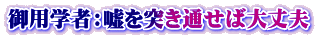 御用学者：嘘を突き通せば大丈夫