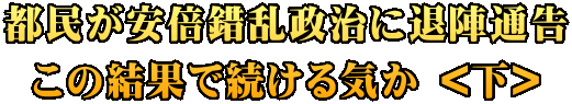 都民が安倍錯乱政治に退陣通告 この結果で続ける気か <下>