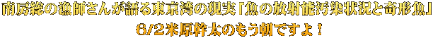南房総の漁師さんが語る東京湾の現実「魚の放射能汚染状況と奇形魚」                         6/2米原幹太のもう朝ですよ！