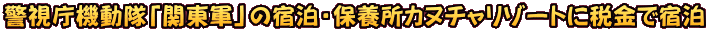 警視庁機動隊「関東軍」の宿泊・保養所カヌチャリゾートに税金で宿泊