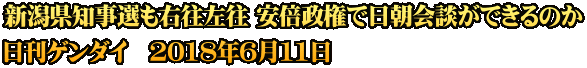 新潟県知事選も右往左往 安倍政権で日朝会談ができるのか 日刊ゲンダイ　2018年6月11日