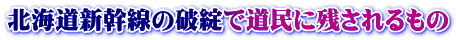 北海道新幹線の破綻で道民に残されるもの