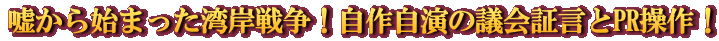 嘘から始まった湾岸戦争！自作自演の議会証言とPR操作！
