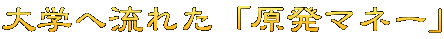 大学へ流れた「原発マネー」
