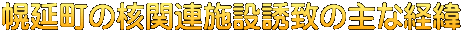 幌延町の核関連施設誘致の主な経緯