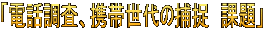 「電話調査、携帯世代の捕捉　課題」